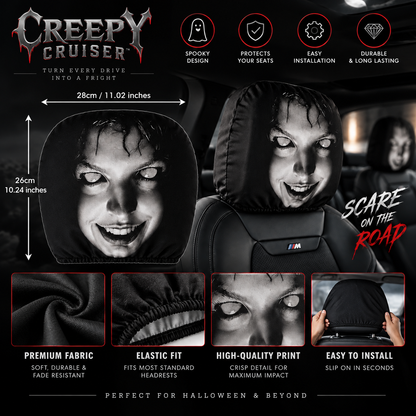 Scary Face Headrest Covers